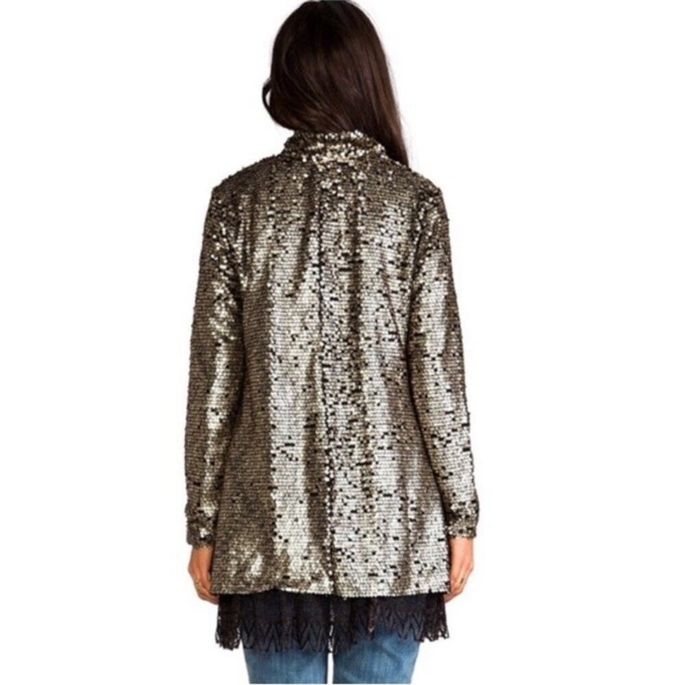 FREE PEOPLE Stardust Lace Tarnished Sequin Boho Blazer Jacket Women’s Size XS - Picture 3 of 13